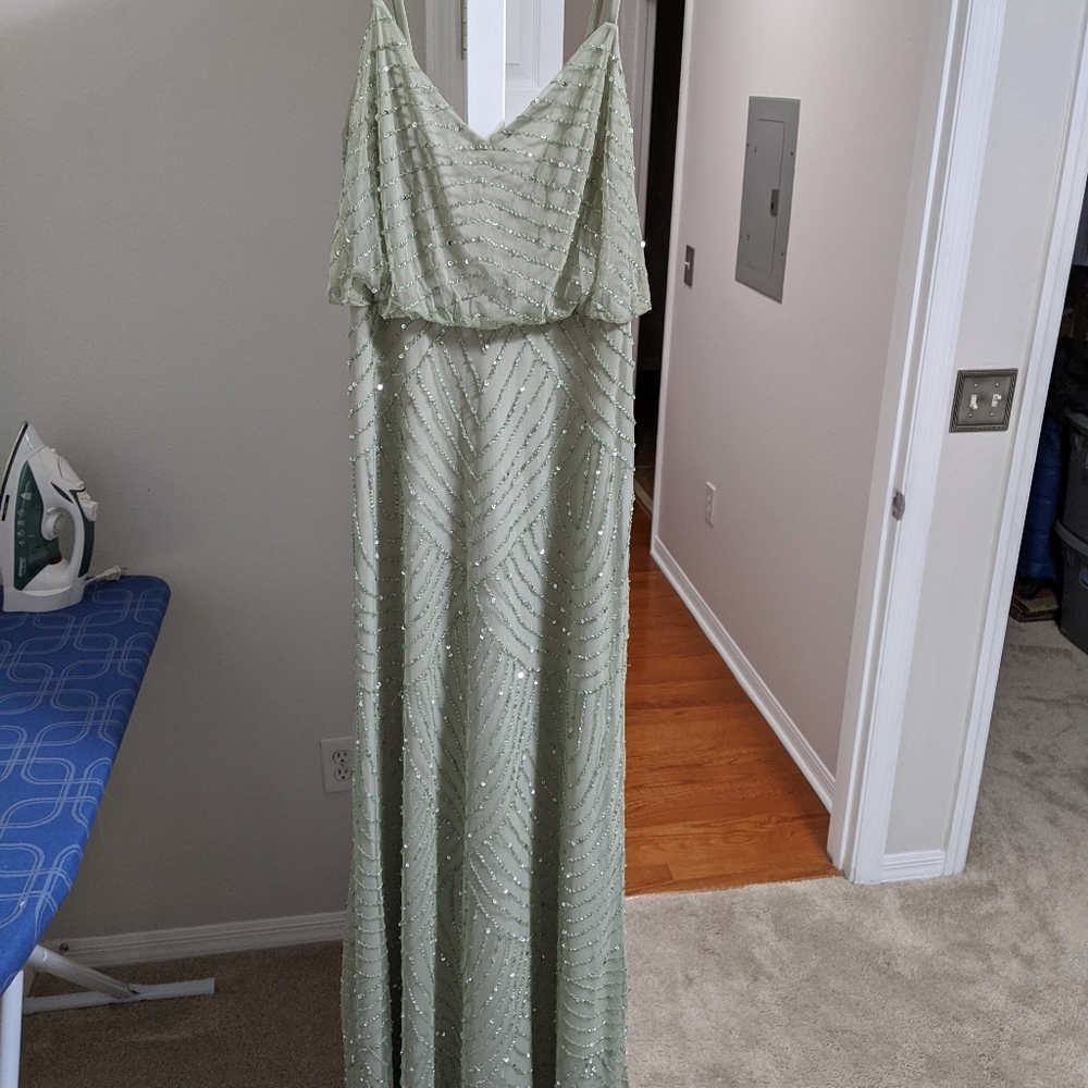 Adrianna Papell long mint dress